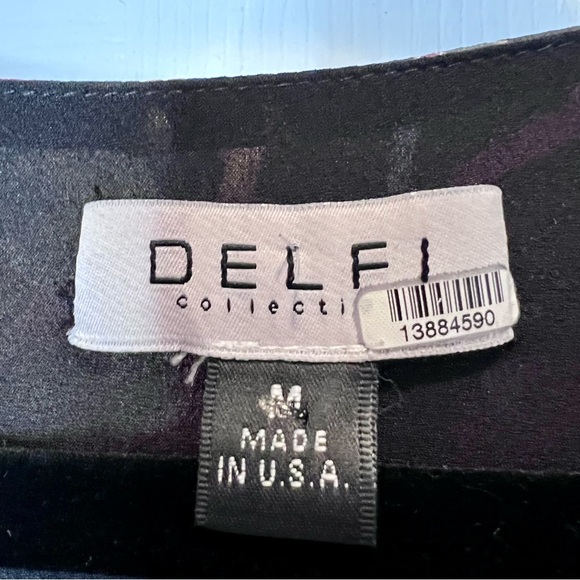 Delfi Collective Lindsay Colorful Floral Gown Dress Medium Keyhole Tie Front - Picture 8 of 15